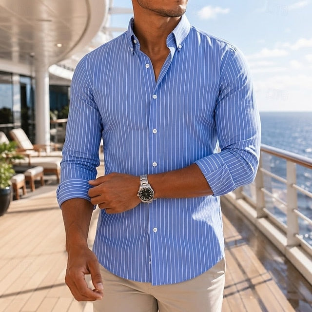 Curtis | Men's Striped Long Sleeve Shirt