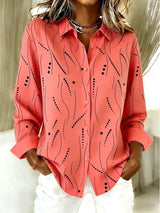 Rosalind | Elegant Button-Front Printed Blouse