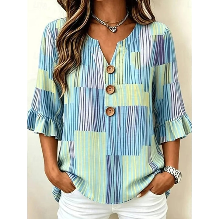 Odette | Artful Print V-Neck Blouse
