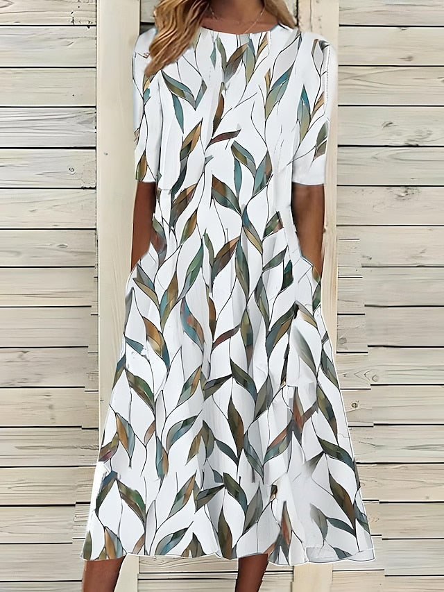 Blythe | Botanical Print Midi Dress
