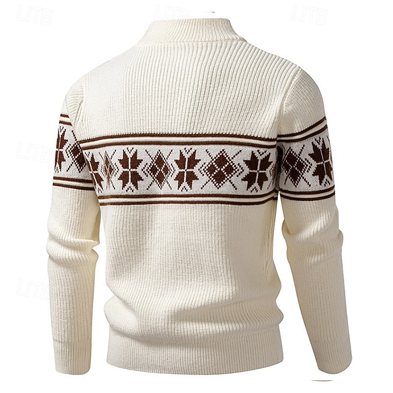 Wesley | Patterned Stand-Collar Cardigan