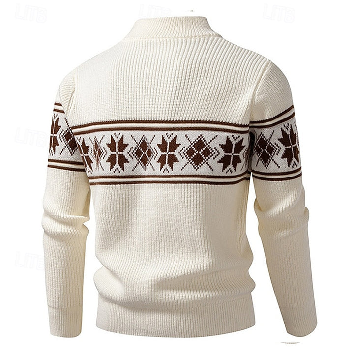 Wesley | Patterned Stand-Collar Cardigan
