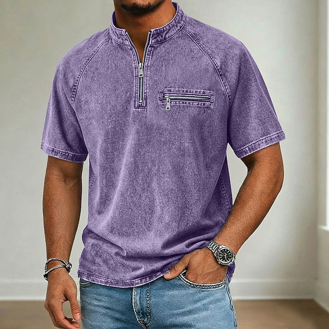 Floyd | Men's Washed Cotton Stand Collar Short Sleeve Shirt