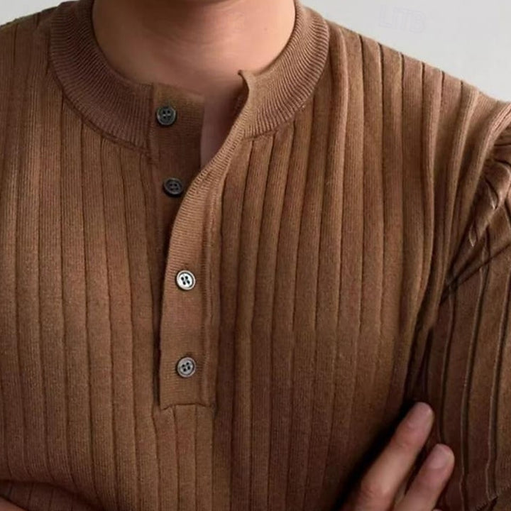 Reid | Ribbed Henley Sweater
