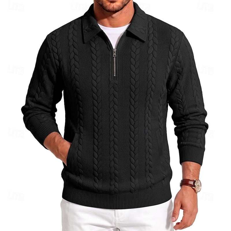 Donovan | Textured Quarter-Zip Sweater