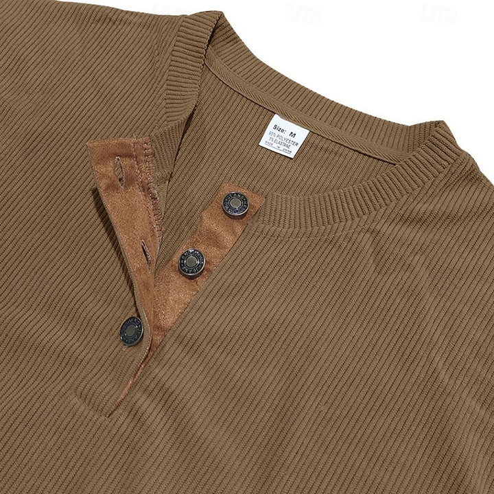 Grayson | Ribbed Long-Sleeve Henley Shirt