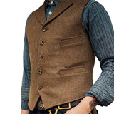 Beckett | Herringbone Single-Breasted Vest