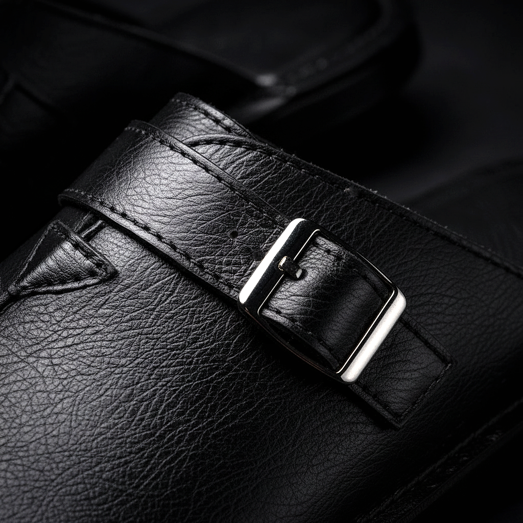 Sergio | Men's Leather Buckle Slip-On Mules
