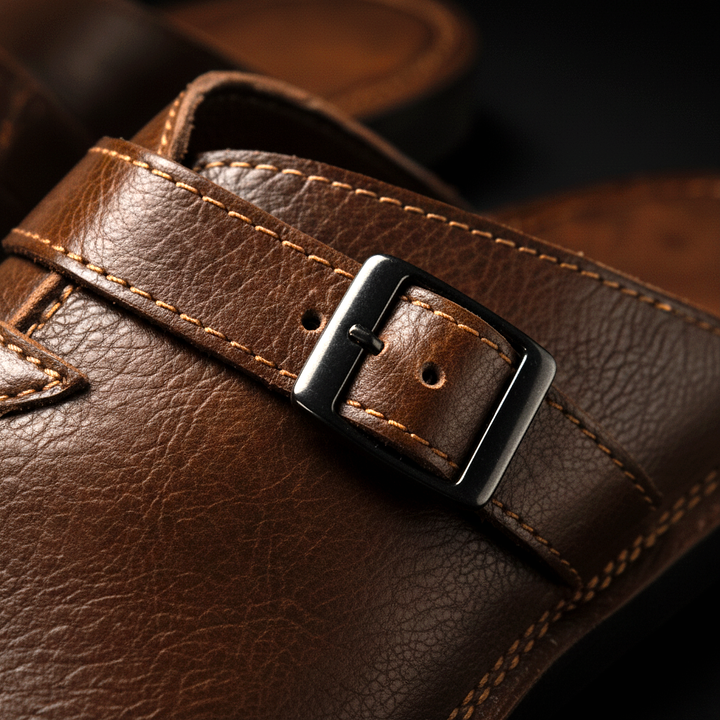 Sergio | Men's Leather Buckle Slip-On Mules