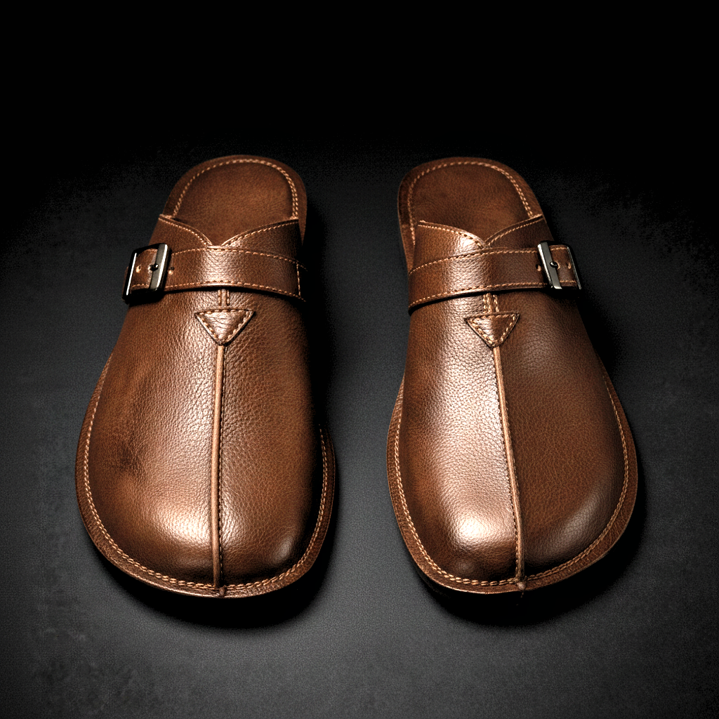 Sergio | Men's Leather Buckle Slip-On Mules