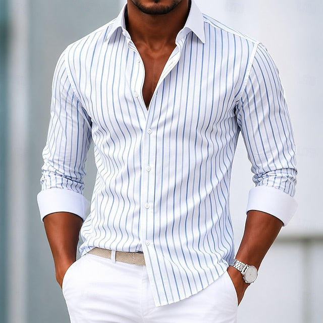 Carver | Men's Non-Iron Striped Dress Shirt