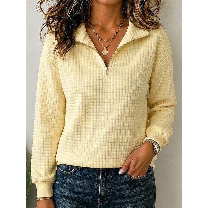 Isadora | Textured Quarter-Zip Pullover