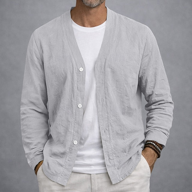 Gary | Men's Linen Button Cardigan