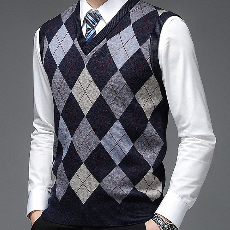 Clark | Argyle V-Neck Sweater Vest