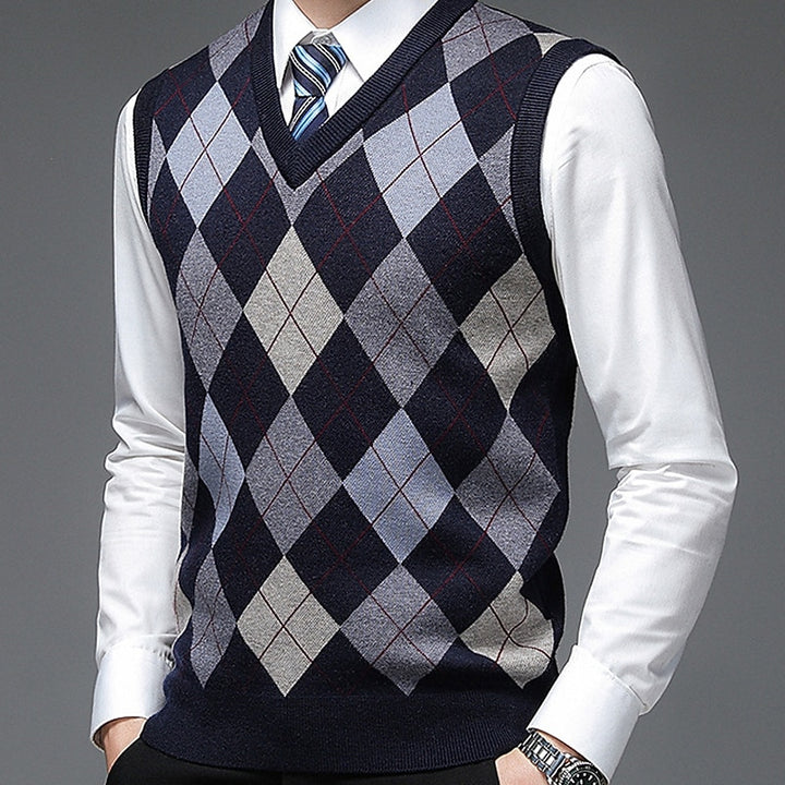 Clark | Argyle V-Neck Sweater Vest