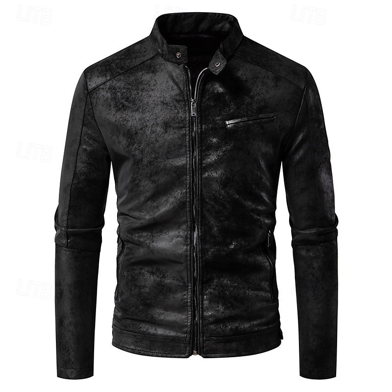 Hudson | Classic Stand-Collar Biker Jacket