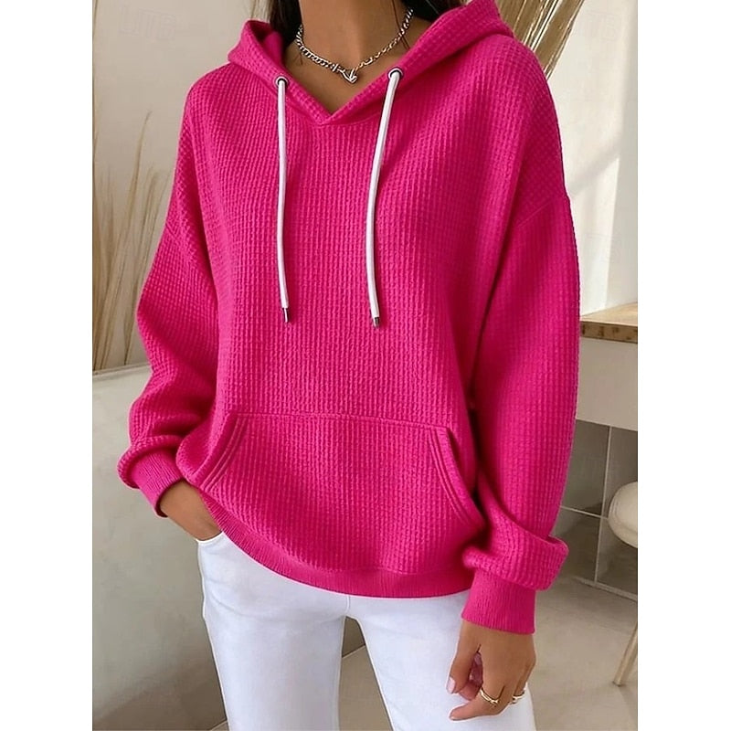 Miriam | Textured Waffle-Knit Hoodie