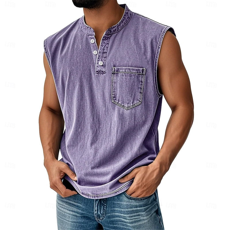 Carson | Classic Button Pocket Tank Top