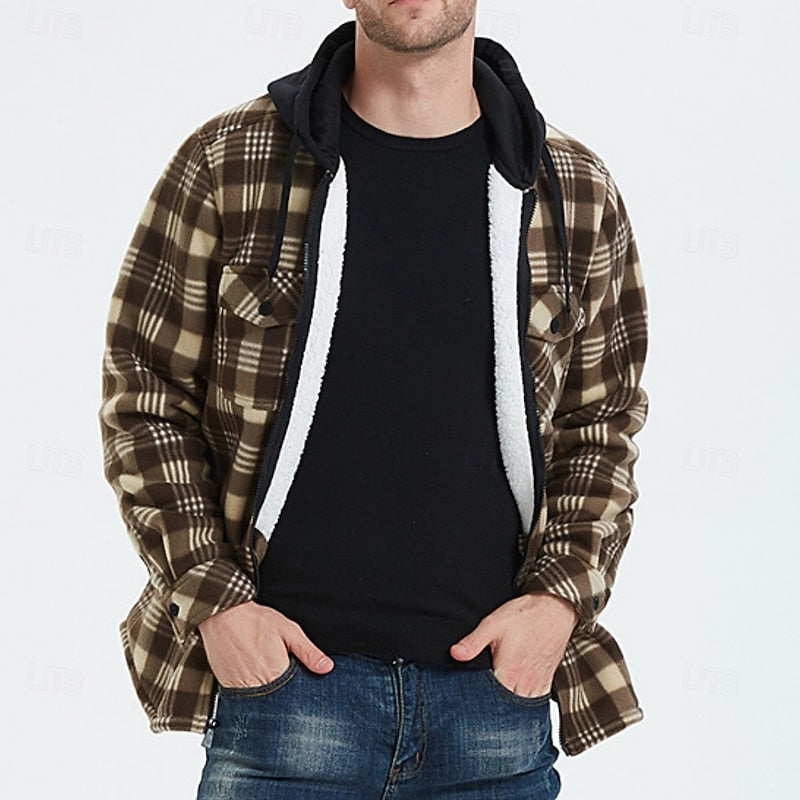 Emmett | Hooded Plaid Shirt Jacket