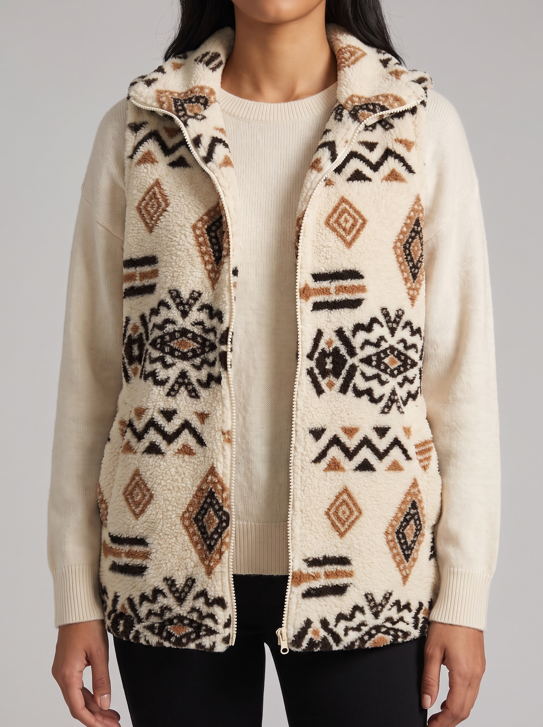 Claudia | Patterned Hooded Vest