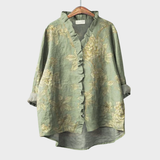 Flora | Ruffle-Trim Floral Blouse