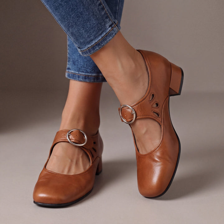 Mallory | Buckled Block-Heel Mary Janes