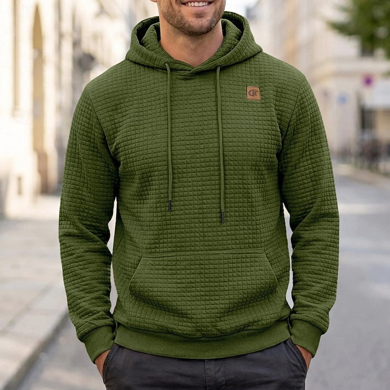 Miles | Textured Hooded Pullover Hoodie