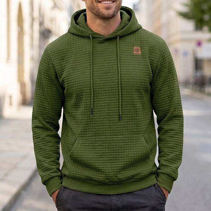 Miles | Textured Hooded Pullover Hoodie