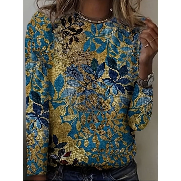 Autumn | Vintage Print Long-Sleeve Top