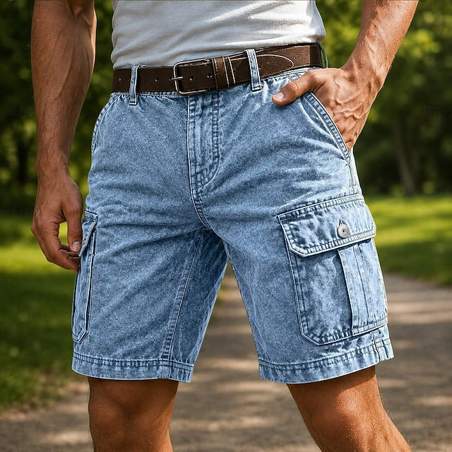 Larry | Men's Washed Cotton Cargo Shorts