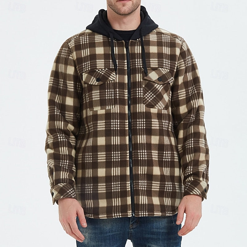 Emmett | Hooded Plaid Shirt Jacket