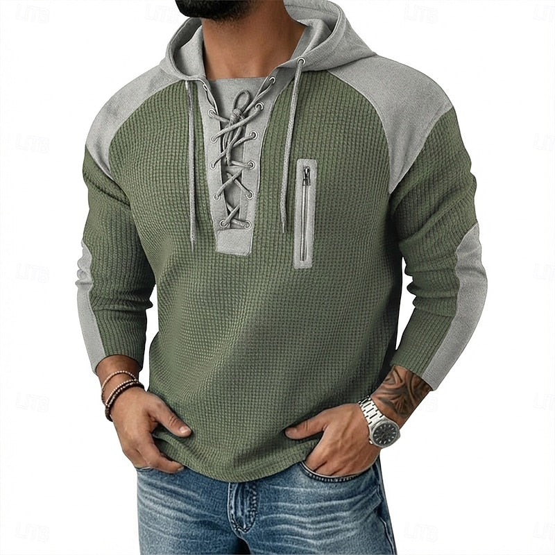 Rowan | Lace-Up Textured Hoodie