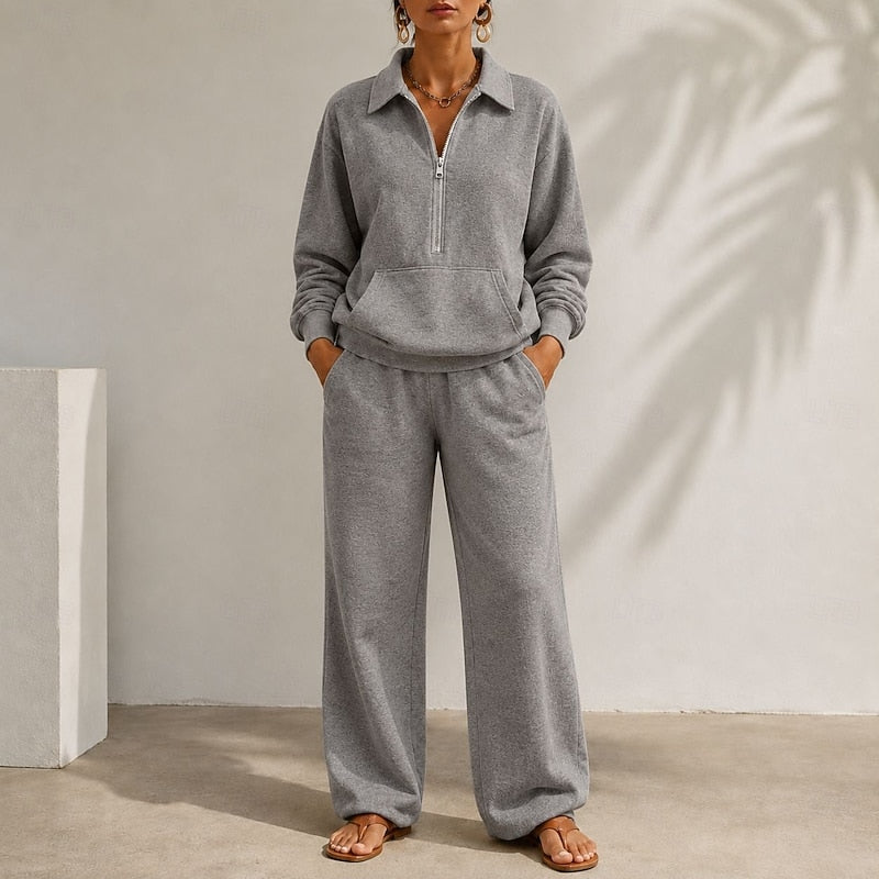 Loretta | Relaxed Half-Zip Two-Piece Set