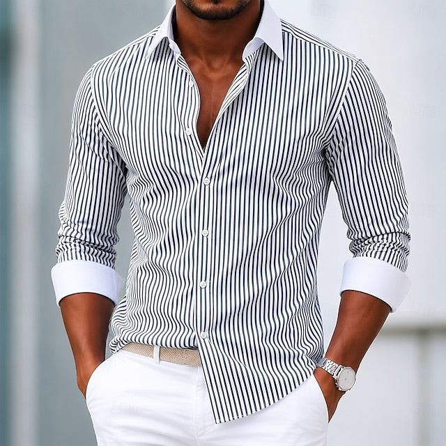 Carver | Men's Non-Iron Striped Dress Shirt