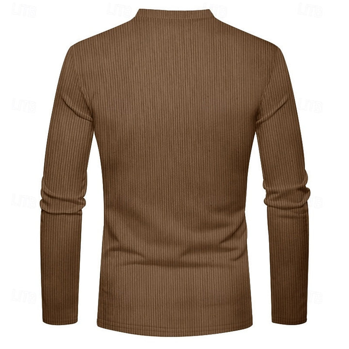 Grayson | Ribbed Long-Sleeve Henley Shirt