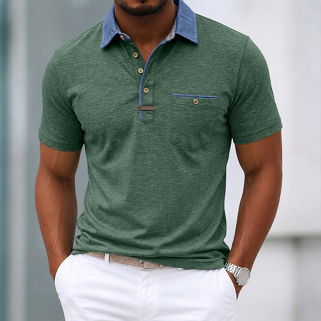 Marvin | Men's Contrast Collar Business Polo Shirt