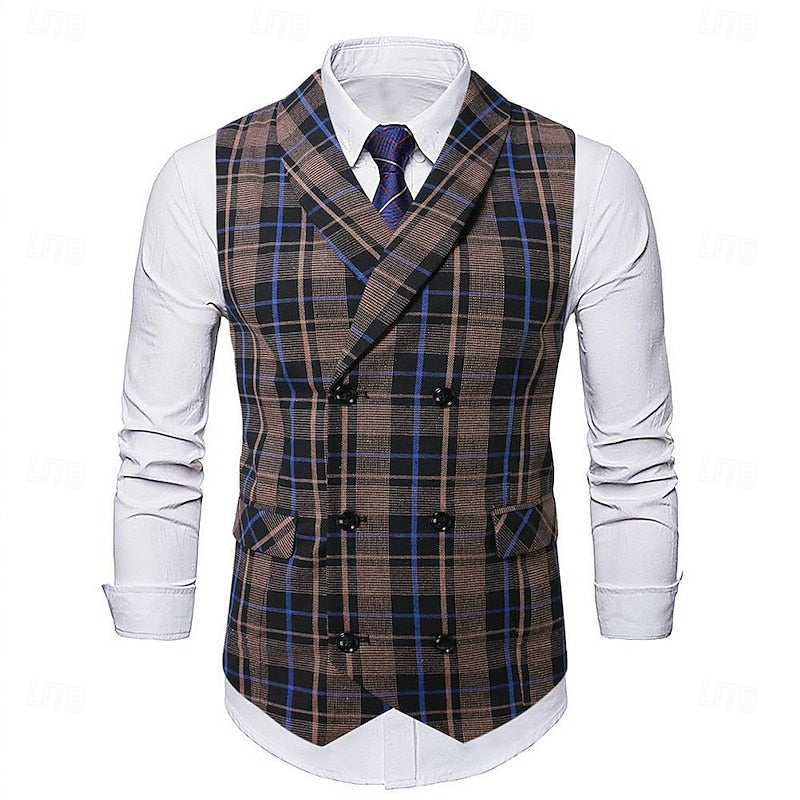 Julian | Double-Breasted Checked Waistcoat