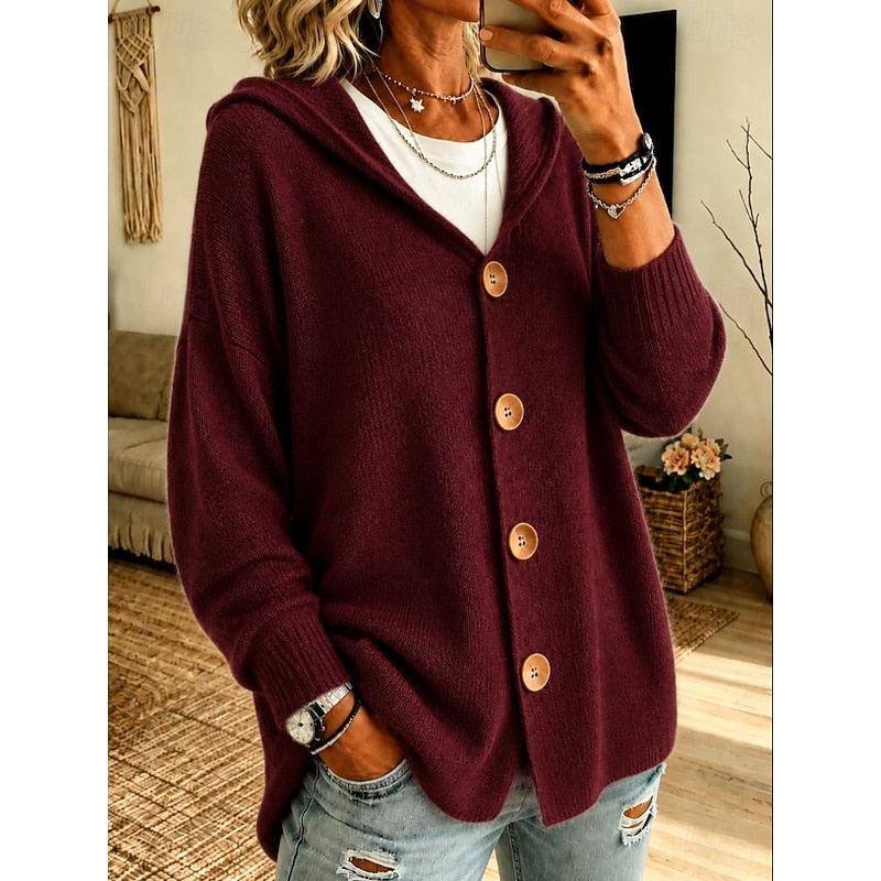 Adeline | Hooded Button-Front Cardigan