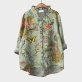 Clementine | Garden-Print Ruffle Blouse