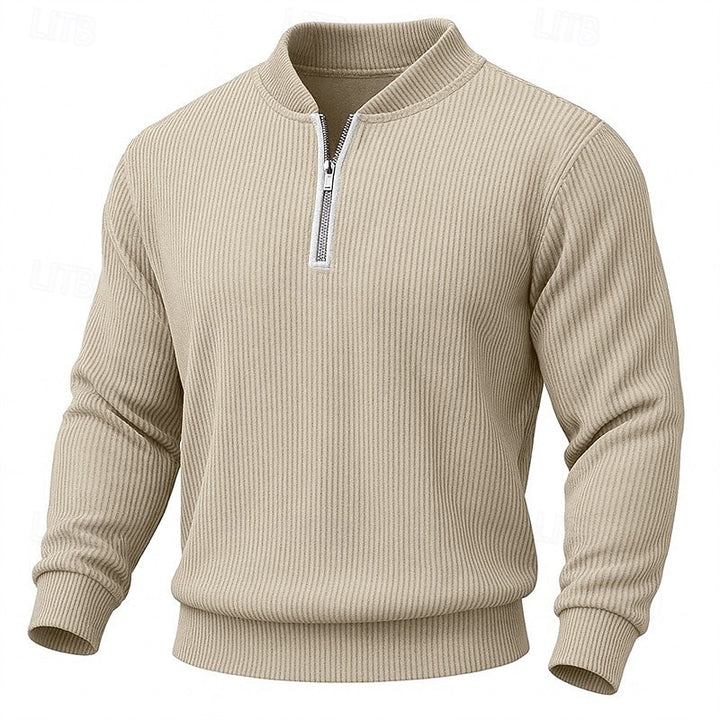 Emerson | Ribbed Quarter-Zip Pullover