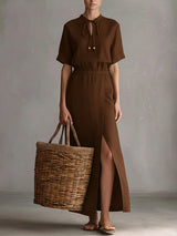 Sybil | Relaxed Side-Slit Maxi Dress