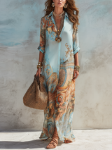 Anthea | Flowing Bohemian Shirt Dress