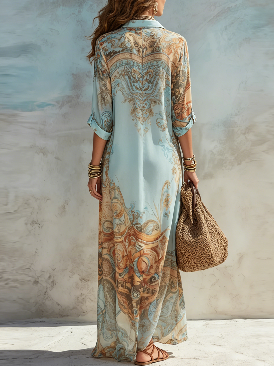 Anthea | Flowing Bohemian Shirt Dress