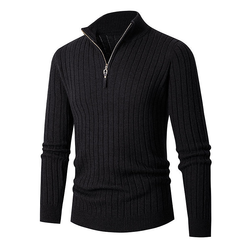Miles | Ribbed Quarter-Zip Sweater