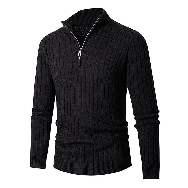 Miles | Ribbed Quarter-Zip Sweater