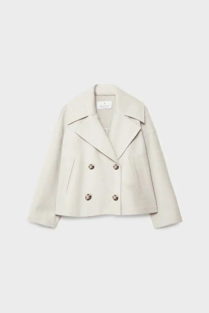 Mallory | Cropped Double-Breasted Peacoat