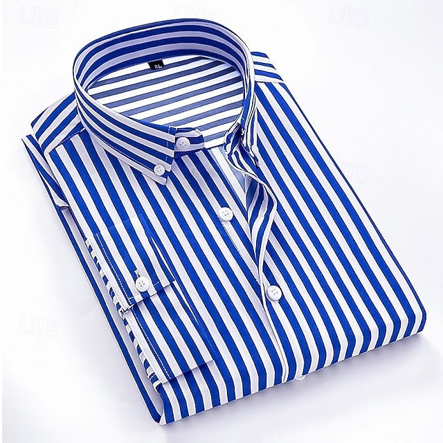 William | Men's Striped Long Sleeve Dress Shirt