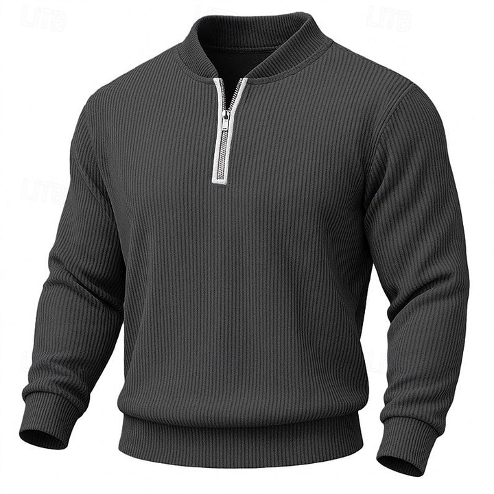 Emerson | Ribbed Quarter-Zip Pullover