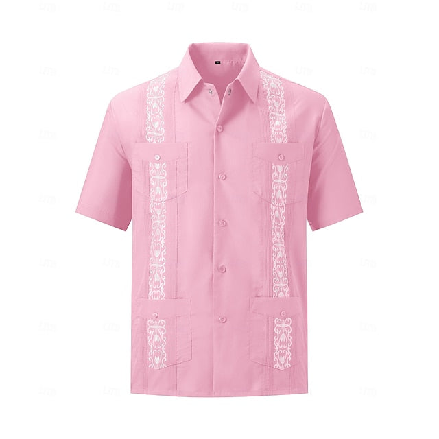 Julius | Men's Embroidered Guayabera Short Sleeve Shirt
