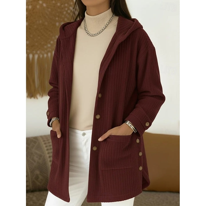 Miranda | Hooded Ribbed Coat